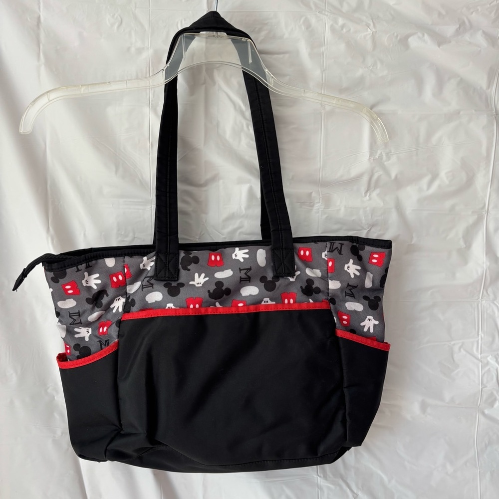 Disney Mickey Mouse Black and Red Tote Diaper Bag. Worn 1X - Picture 4 of 15